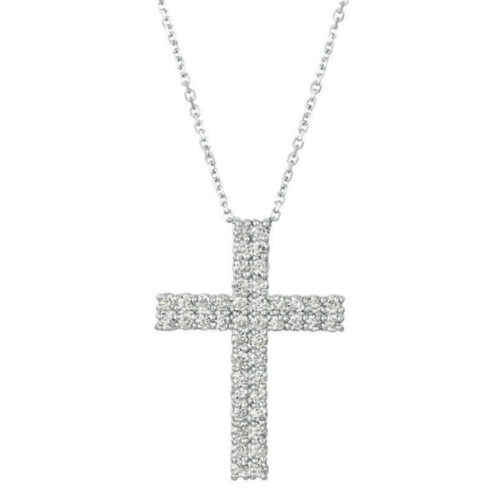 175 Carat Natural Diamond Cross Pendant Necklace 2060$